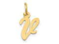FJC Finejewelers 10 kt Yellow Gold Small Script Initial V Charm 17 x 11 mm