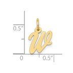 FJC Finejewelers 10 kt Yellow Gold Small Script Initial W Charm 17 x 11 mm