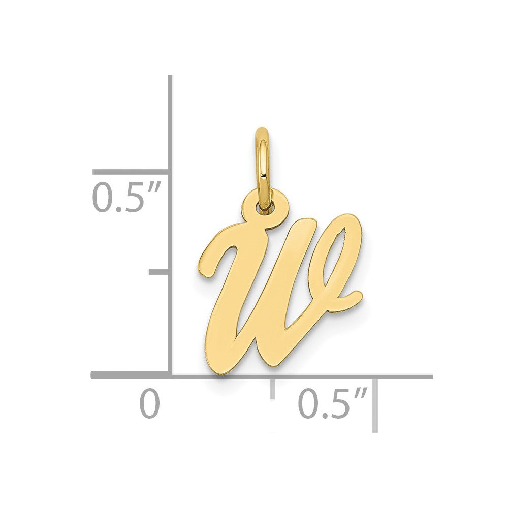 FJC Finejewelers 10 kt Yellow Gold Small Script Initial W Charm 17 x 11 mm