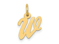 FJC Finejewelers 10 kt Yellow Gold Small Script Initial W Charm 17 x 11 mm