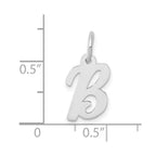 FJC Finejewelers 10 kt White Gold Small Script Initial B Charm 17 mm x 10 mm