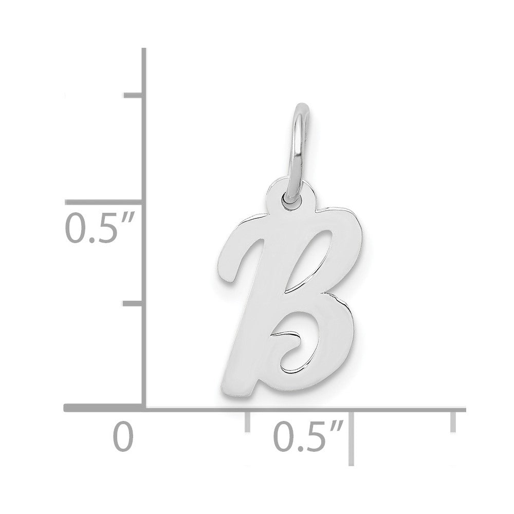 FJC Finejewelers 10 kt White Gold Small Script Initial B Charm 17 mm x 10 mm