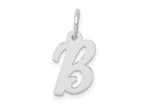 FJC Finejewelers 10 kt White Gold Small Script Initial B Charm 17 mm x 10 mm