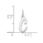 FJC Finejewelers 10 kt White Gold Small Script Initial C Charm 17 mm x 8 mm