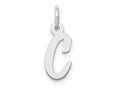 FJC Finejewelers 10 kt White Gold Small Script Initial C Charm 17 mm x 8 mm