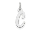 FJC Finejewelers 10 kt White Gold Small Script Initial C Charm 17 mm x 8 mm