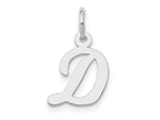 FJC Finejewelers 10 kt White Gold Small Script Initial D Charm 17 mm x 11 mm