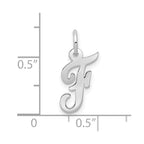 FJC Finejewelers 10 kt White Gold Small Script Initial F Charm 17 mm x 11 mm