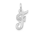 FJC Finejewelers 10 kt White Gold Small Script Initial F Charm 17 mm x 11 mm