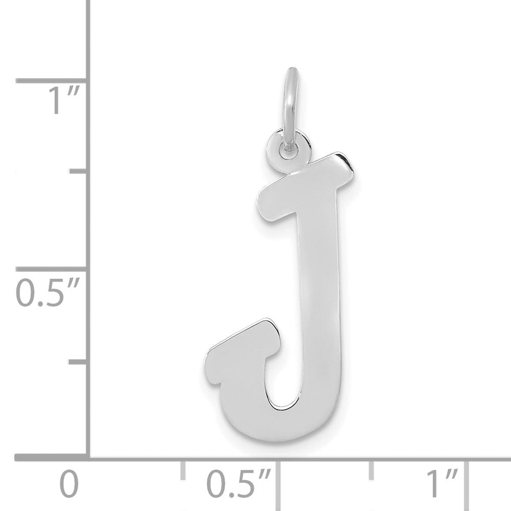 FJC Finejewelers 10 kt White Gold Small Script Initial J Charm 17 mm x 11 mm