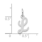 FJC Finejewelers 10 kt White Gold Small Script Initial L Charm 17 mm x 11 mm