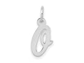 FJC Finejewelers 10 kt White Gold Small Script Initial O Charm 17 mm x 11 mm