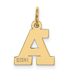 FJC Finejewelers 10 kt Yellow Gold Small Block Initial A Charm 18 x 12 mm