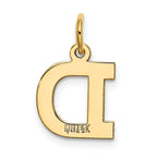 FJC Finejewelers 10 kt Yellow Gold Small Block Initial D Charm 18 x 10 mm