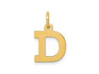 FJC Finejewelers 10 kt Yellow Gold Small Block Initial D Charm 18 x 10 mm