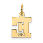 FJC Finejewelers 10 kt Yellow Gold Small Block Initial E Charm 18 x 12 mm