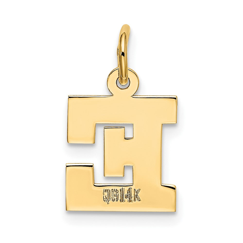 FJC Finejewelers 10 kt Yellow Gold Small Block Initial E Charm 18 x 12 mm