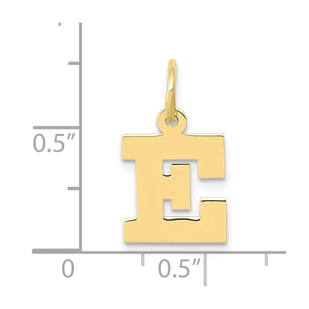 FJC Finejewelers 10 kt Yellow Gold Small Block Initial E Charm 18 x 12 mm