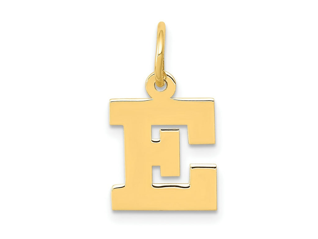 FJC Finejewelers 10 kt Yellow Gold Small Block Initial E Charm 18 x 12 mm