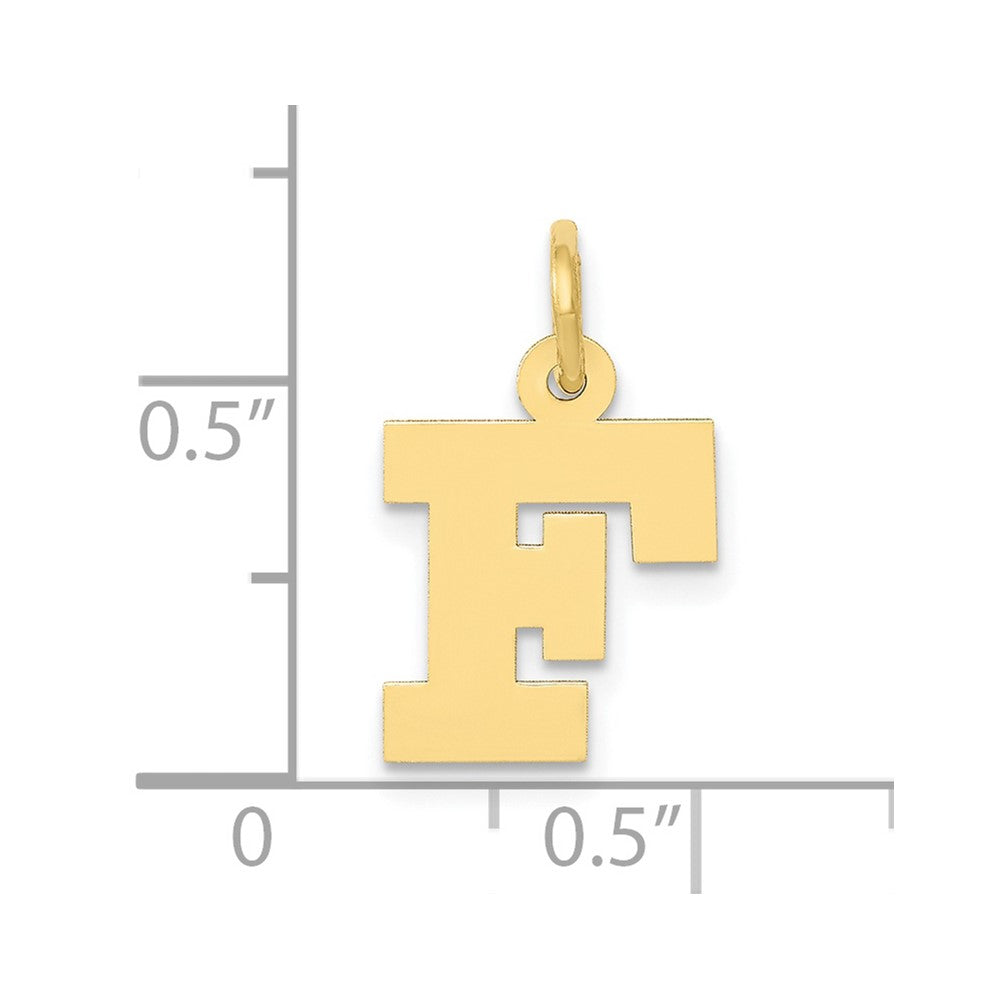 FJC Finejewelers 10 kt Yellow Gold Small Block Initial F Charm 18 x 12 mm
