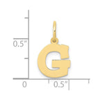 FJC Finejewelers 10 kt Yellow Gold Small Block Initial G Charm 18 x 12 mm