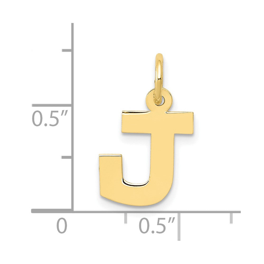FJC Finejewelers 10 kt Yellow Gold Small Block Initial J Charm 18 x 12 mm