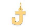 FJC Finejewelers 10 kt Yellow Gold Small Block Initial J Charm 18 x 12 mm