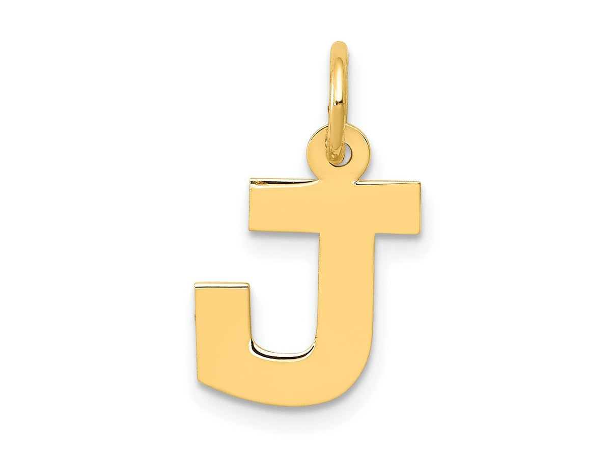 FJC Finejewelers 10 kt Yellow Gold Small Block Initial J Charm 18 x 12 mm