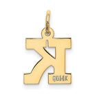 FJC Finejewelers 10 kt Yellow Gold Small Block Initial K Charm 18 x 12 mm
