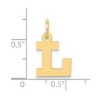 FJC Finejewelers 10 kt Yellow Gold Small Block Initial L Charm 18 x 12 mm