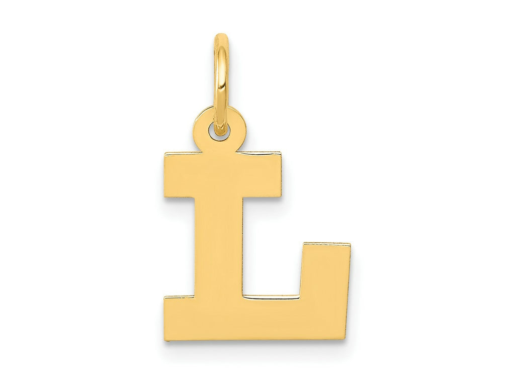 FJC Finejewelers 10 kt Yellow Gold Small Block Initial L Charm 18 x 12 mm