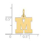 FJC Finejewelers 10 kt Yellow Gold Small Block Initial M Charm 18 x 12 mm