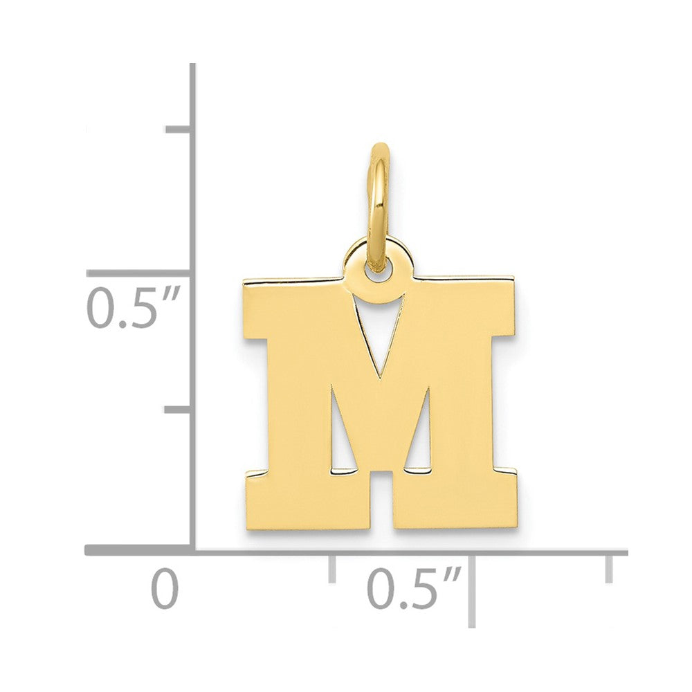 FJC Finejewelers 10 kt Yellow Gold Small Block Initial M Charm 18 x 12 mm