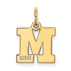 FJC Finejewelers 10 kt Yellow Gold Small Block Initial M Charm 18 x 12 mm