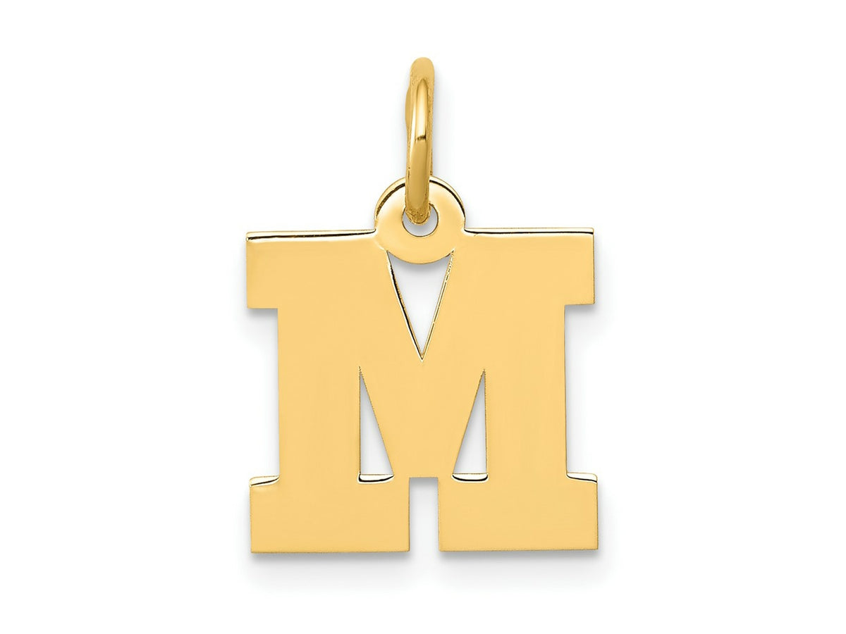 FJC Finejewelers 10 kt Yellow Gold Small Block Initial M Charm 18 x 12 mm