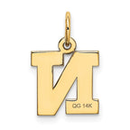 FJC Finejewelers 10 kt Yellow Gold Small Block Initial N Charm 18 x 12 mm