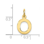 FJC Finejewelers 10 kt Yellow Gold Small Block Initial O Charm 18 x 12 mm