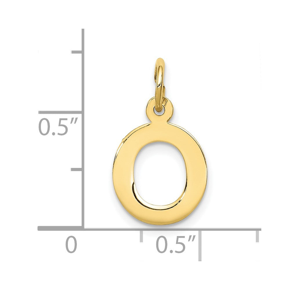 FJC Finejewelers 10 kt Yellow Gold Small Block Initial O Charm 18 x 12 mm