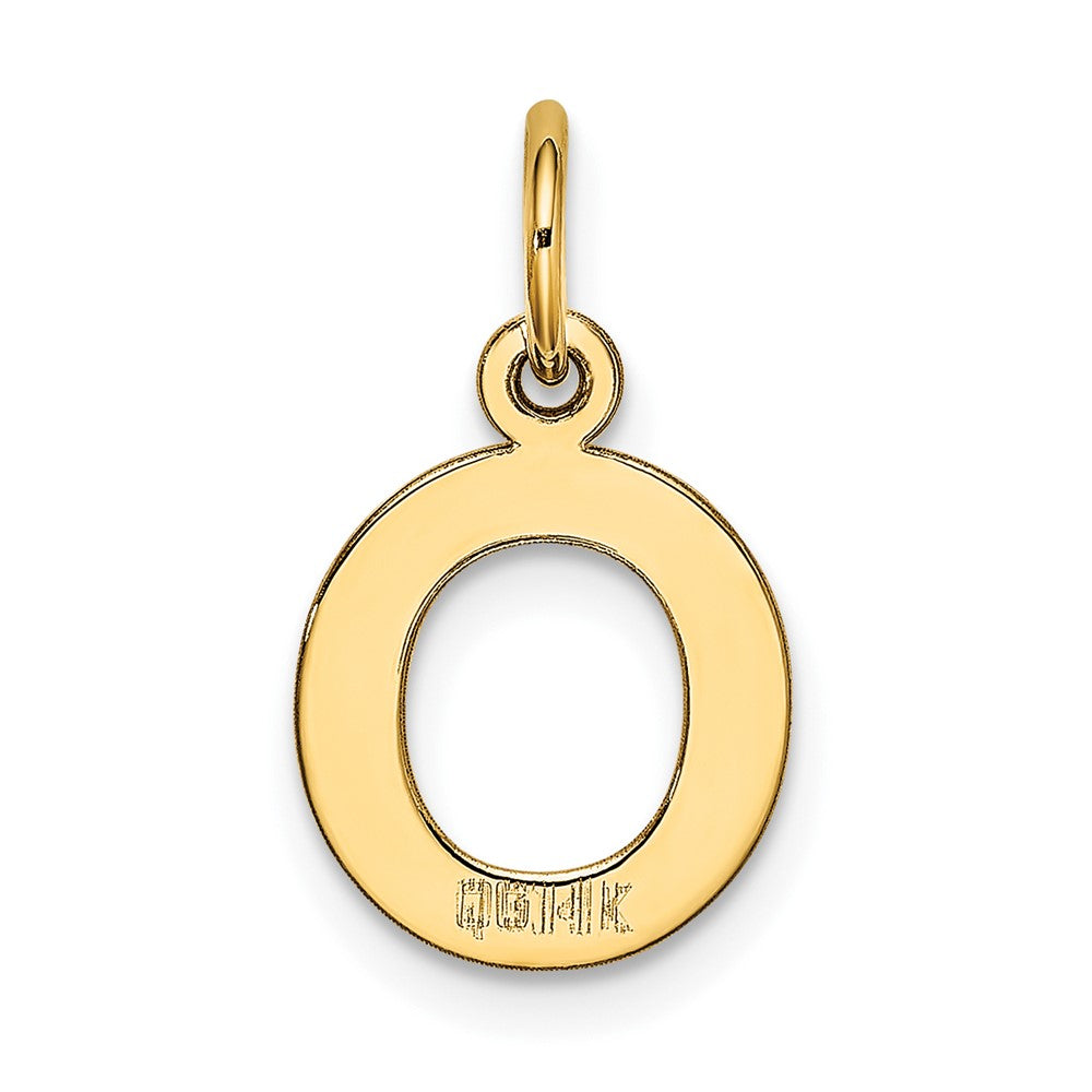 FJC Finejewelers 10 kt Yellow Gold Small Block Initial O Charm 18 x 12 mm