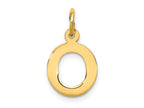 FJC Finejewelers 10 kt Yellow Gold Small Block Initial O Charm 18 x 12 mm
