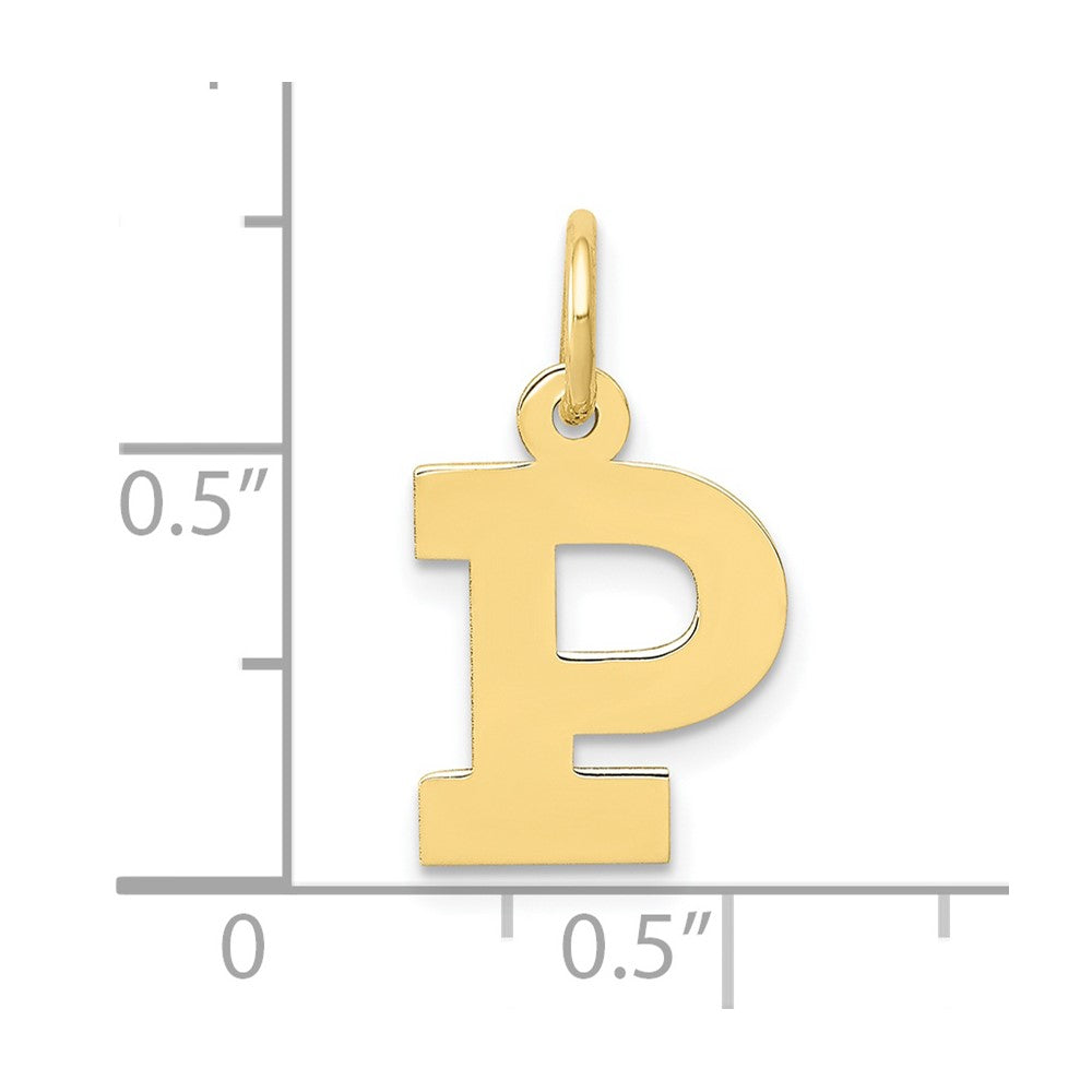 FJC Finejewelers 10 kt Yellow Gold Small Block Initial P Charm 18 x 12 mm