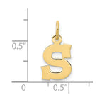 FJC Finejewelers 10 kt Yellow Gold Small Block Initial S Charm 18 x 12 mm
