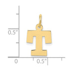 FJC Finejewelers 10 kt Yellow Gold Small Block Initial T Charm 18 x 12 mm