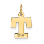 FJC Finejewelers 10 kt Yellow Gold Small Block Initial T Charm 18 x 12 mm