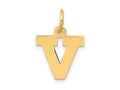 FJC Finejewelers 10 kt Yellow Gold Small Block Initial V Charm 18 x 12 mm