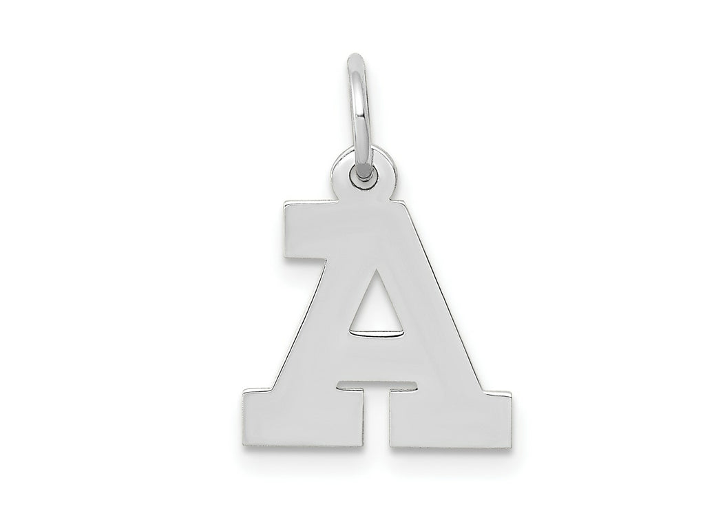 FJC Finejewelers 10 kt White Gold Small Block Initial A Charm 18 mm x 12 mm