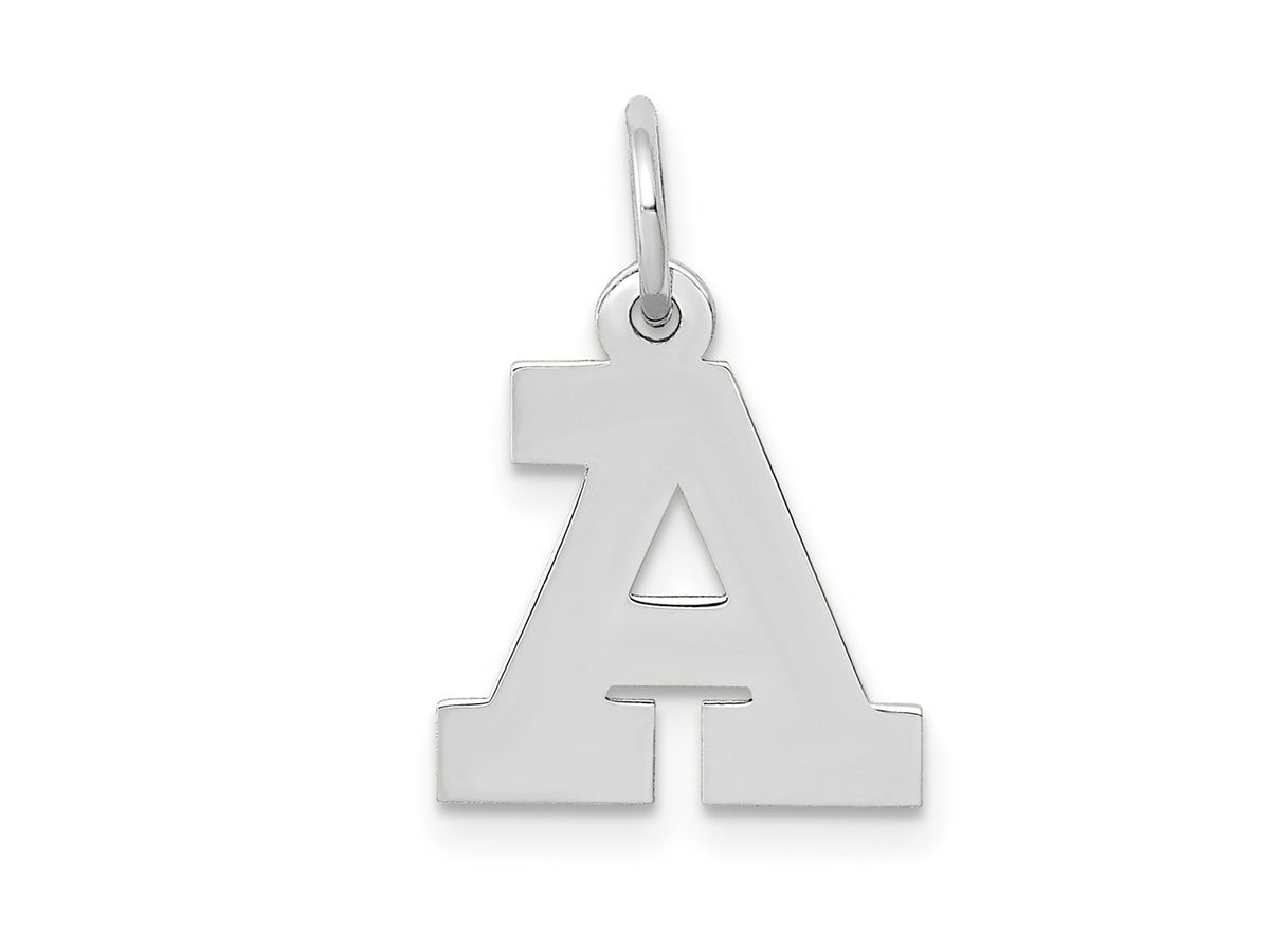 FJC Finejewelers 10 kt White Gold Small Block Initial A Charm 18 mm x 12 mm