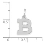 FJC Finejewelers 10 kt White Gold Small Block Initial B Charm 18 mm x 10 mm