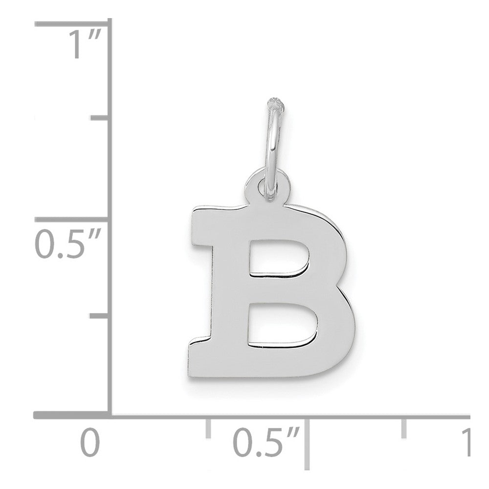 FJC Finejewelers 10 kt White Gold Small Block Initial B Charm 18 mm x 10 mm