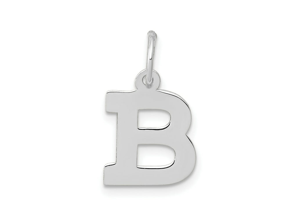 FJC Finejewelers 10 kt White Gold Small Block Initial B Charm 18 mm x 10 mm